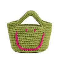 Women's Straw Solid Color Streetwear Weave Square Open Straw Bag sku image 3