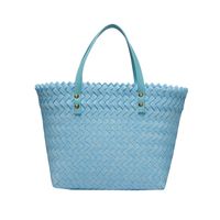 Women's Straw Solid Color Fashion Weave Square Open Tote Bag sku image 3