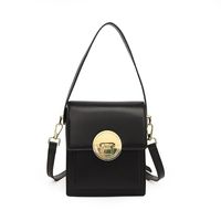 Small Artificial Leather Solid Color Fashion Soft Surface Square Buckle Crossbody Bag sku image 2