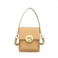 Small Artificial Leather Solid Color Fashion Soft Surface Square Buckle Crossbody Bag main image 3