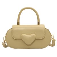 2022 Summer New Style Heart Shape Buckle Solid Color Messenger Saddle Bag sku image 4