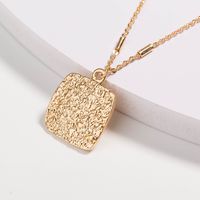 Fashion Simple Retro Natural Pearl Clavicle Chain Square Three-layer Alloy Necklace main image 5