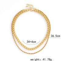 Fashion Elegant Gold Plated Multi-layer Crossed Thick Chain Necklace Women main image 5