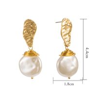 Baroque Style Pearl Alloy Plating Artificial Pearls Earrings main image 5