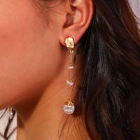Mode Einfache Spezielle-shaped Imitation Reine Weiße Perle Quaste Legierung Ohrringe main image 6