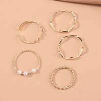 Fashion Geometric Alloy Plating Rings 5 Pieces main image 1