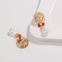 Ethnic Style Round Horse Alloy Inlaid Pearls Earrings 1 Pair main image 7