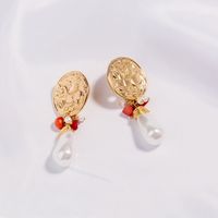 Ethnic Style Round Horse Alloy Inlaid Pearls Earrings 1 Pair main image 9