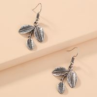 Wholesale Jewelry 1 Pair Retro Leaves Rose Alloy Earrings main image 1