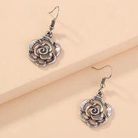 Wholesale Jewelry 1 Pair Retro Leaves Rose Alloy Earrings main image 2