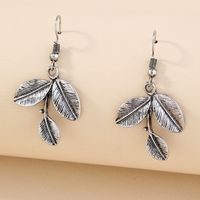 Wholesale Jewelry 1 Pair Retro Leaves Rose Alloy Earrings main image 8
