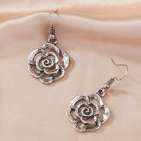 Wholesale Jewelry 1 Pair Retro Leaves Rose Alloy Earrings sku image 1