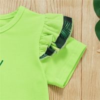 2022 New Avocado Letter Print Solid Color Short Sleeve And Avocado Print Skirt Suit main image 4