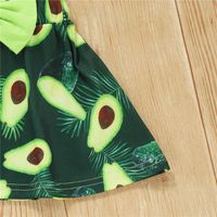 2022 New Avocado Letter Print Solid Color Short Sleeve And Avocado Print Skirt Suit main image 9