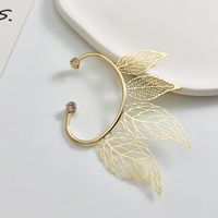 Women's Retro Fashion Feather Copper Earrings Artificial Rhinestones Earrings main image 3