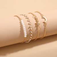 Retro Fashion Star Moon Alloy Plating Inlaid Pearls Artificial Pearls Bracelets main image 3