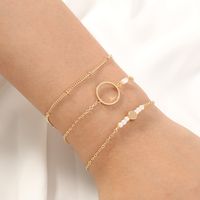 Fashion Geometric Circle Alloy Plating Artificial Pearls Bracelets 3 Pieces main image 1