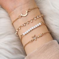 Retro Fashion Star Moon Alloy Plating Inlaid Pearls Artificial Pearls Bracelets sku image 2
