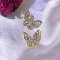Como La Imagen Moda Mariposa Embutido Aleación Diamantes De Imitación Pendientes main image 6