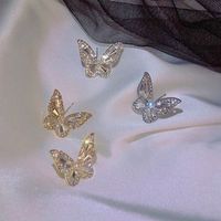 Como La Imagen Moda Mariposa Embutido Aleación Diamantes De Imitación Pendientes main image 3