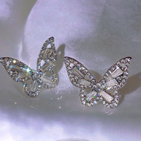 Como La Imagen Moda Mariposa Embutido Aleación Diamantes De Imitación Pendientes main image 4