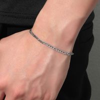 Classic Fashion Simple Silvery Unisex Stainless Steel Bracelet sku image 1