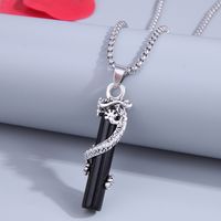Fashion Silvery Dragon Shape Unisex Stainless Steel Long Necklace main image 3