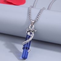 Fashion Silvery Dragon Shape Unisex Stainless Steel Long Necklace sku image 2