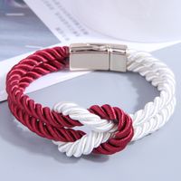 Simple Fashion Solid Color Knotted Strings Magnet Nylon  Bracelet main image 3