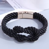 Simple Fashion Solid Color Knotted Strings Magnet Nylon  Bracelet main image 4