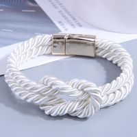 Simple Fashion Solid Color Knotted Strings Magnet Nylon  Bracelet main image 5