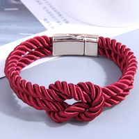 Simple Fashion Solid Color Knotted Strings Magnet Nylon  Bracelet main image 6