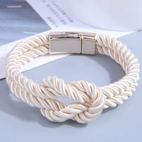 Simple Fashion Solid Color Knotted Strings Magnet Nylon  Bracelet sku image 2