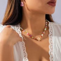 Bijoux En Gros Doux Multicolore Imitation Perle En Plastique Le Fer Pas D'Incrustation Collier main image 3