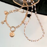 Fashion Star Heart Shape Imitation Pearl Alloy Diamond Necklace main image 4