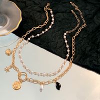 Fashion Star Heart Shape Imitation Pearl Alloy Diamond Necklace main image 5