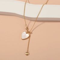 Style Simple Cœur Alliage Placage Coquille Collier main image 4