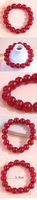 Fashion Simple Red  Elastic Big Glass Beads Bracelet main image 2
