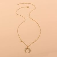 Wholesale Jewelry Fashion Moon Iron Diamonds Plating Inlay Necklace main image 1