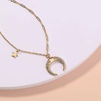 Wholesale Jewelry Fashion Moon Iron Diamonds Plating Inlay Necklace main image 6