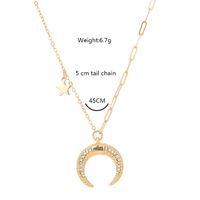 Wholesale Jewelry Fashion Moon Iron Diamonds Plating Inlay Necklace main image 7