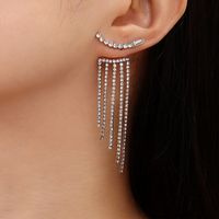 Elegant Fashion Tassel Iron Artificial Rhinestones Earrings main image 1
