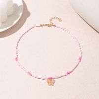 Cute Sweet Butterfly Glass Acrylic Beads Necklace main image 4