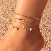 Women's Fashion Beach Star Heart Flowers Alloy Anklet Beads As Picture main image 4