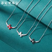 New Korean Version Of S925 Silver Drip Oil Leaf Jewelry Necklace Clavicle Chain Pendant sku image 5