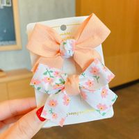 Girl's Cute Sweet Bow Knot Polyester Hair Accessories Hair Clip 2 Pieces main image 2