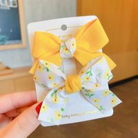 Girl's Cute Sweet Bow Knot Polyester Hair Accessories Hair Clip 2 Pieces main image 4