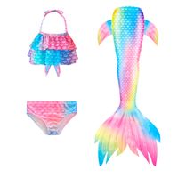 New Style Cute Children's Mermaid Tail Swimsuit Three-piece Suit main image 1