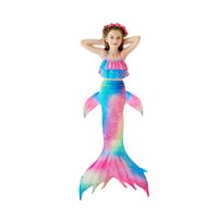 New Style Cute Children's Mermaid Tail Swimsuit Three-piece Suit main image 3