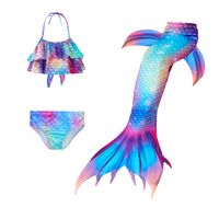 New Style Cute Children's Mermaid Tail Swimsuit Three-piece Suit main image 7